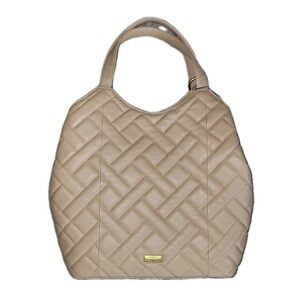 Vince Camuto Kisho Tote Womens Sandstone Beige New Quilted Leather VC-KISHO-TO1